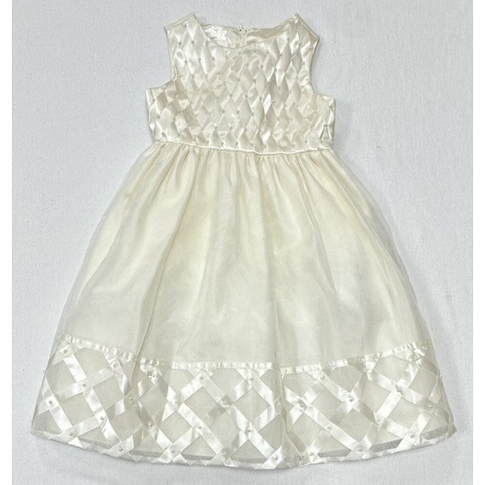American Princess Ivory Formal Dress Wedding Flower Girl Communion Size 6 EUC